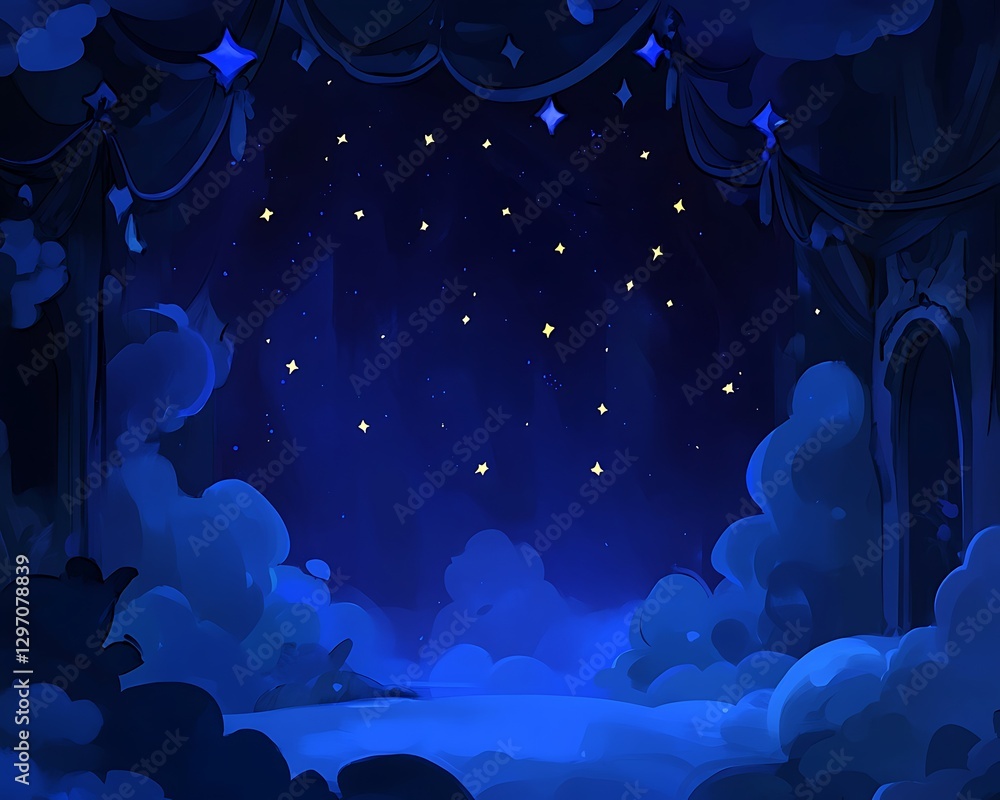 A captivating celestial scene depicting a nighttime sky full of stars A captivating celestial scene depicting a nighttime sky full of stars