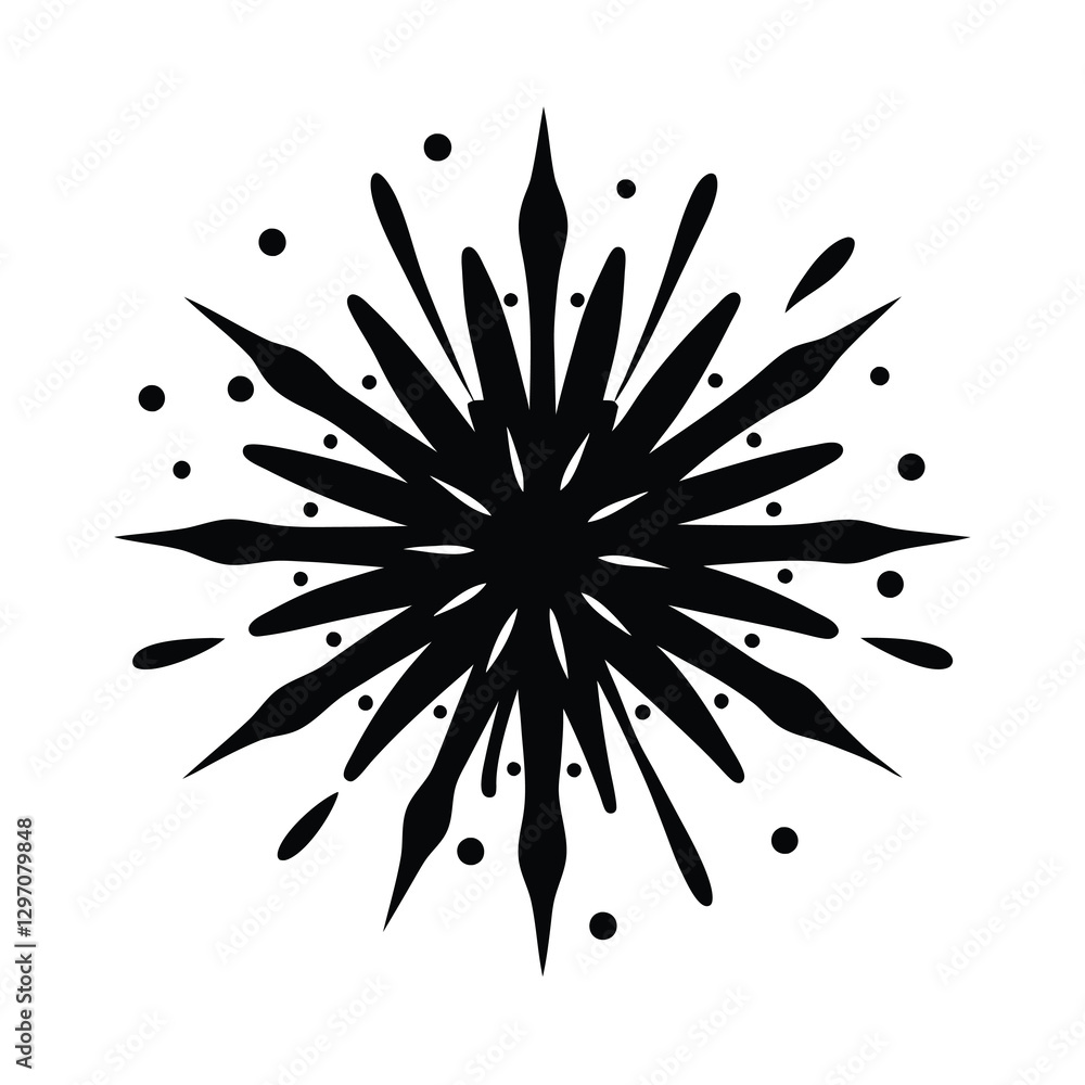 Obraz premium black and white snowflake