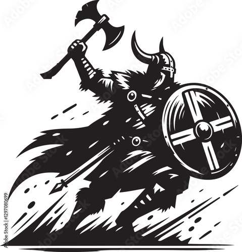 Viking Raider Vector Illustration
