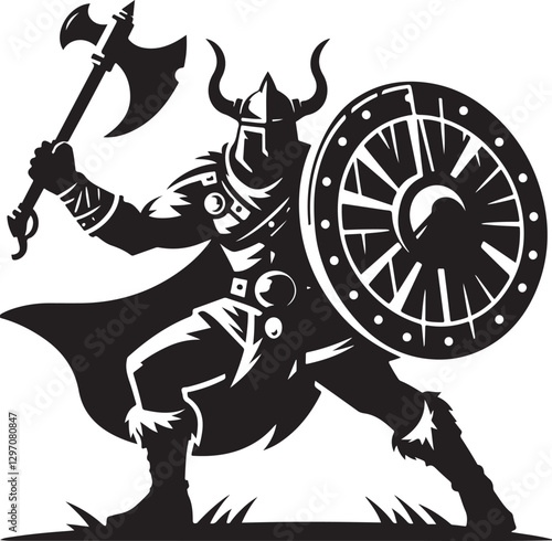 Viking Raider Vector Illustration