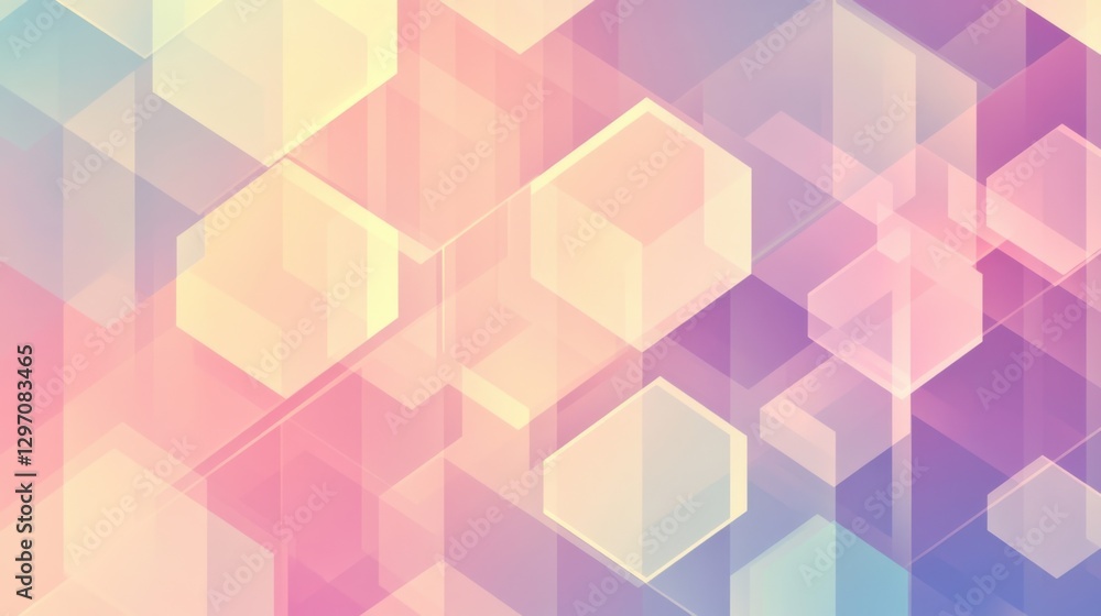 Abstract Overlapping Translucent Hexagon Shapes with Pastel Colors Abstract Overlapping Translucent Hexagon Shapes with Pastel Colors