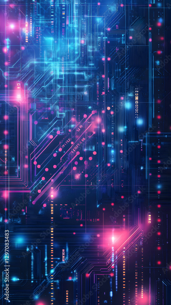 Digital technology background with glowing digital data and circuit board patterns
Digital technology background with glowing digital data and circuit board patterns