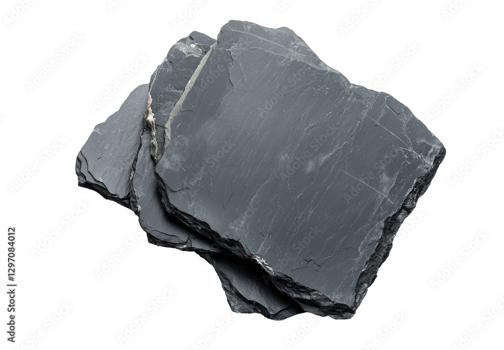 Top view of Basalt block isolated on transparent Top view of Basalt block isolated on transparent