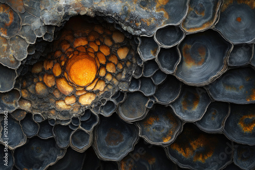 A close-up of a wood cross-...