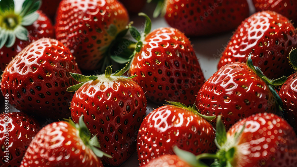 A Close Up Of Bunch Strawberries On White Surface Background A Close Up Of Bunch Strawberries On White Surface Background