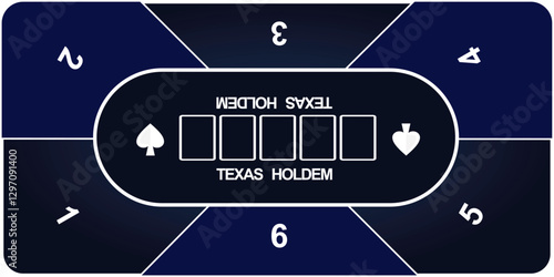 Texas holdem poker mat. vector illustration