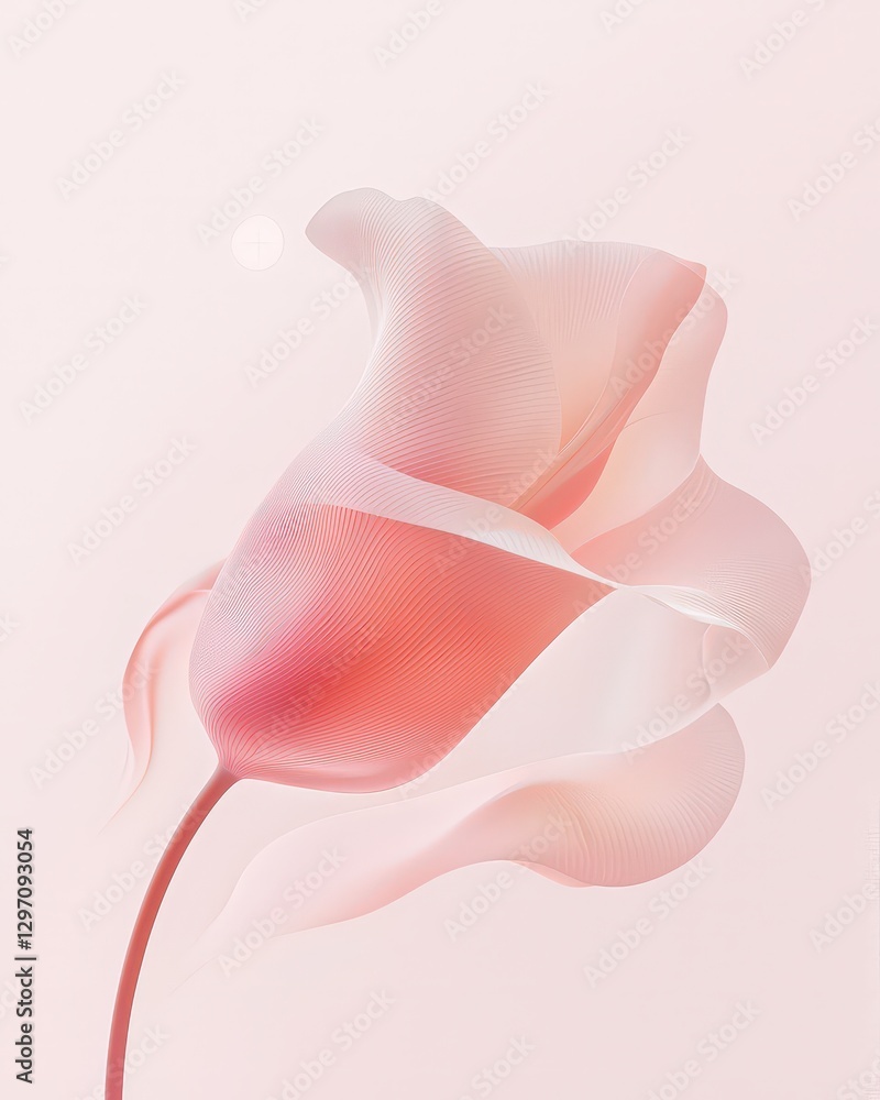 Elegant coral flower with flowing, textured petals on a soft pink backdrop, embodying grace and subtlety. Ideal for wellness, beauty, and feminine themes. Elegant coral flower with flowing, textured petals on a soft pink backdrop, embodying grace and subtlety. Ideal for wellness, beauty, and feminine themes.