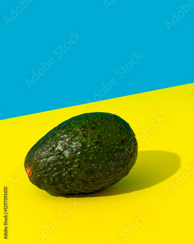 Avocado on yellow