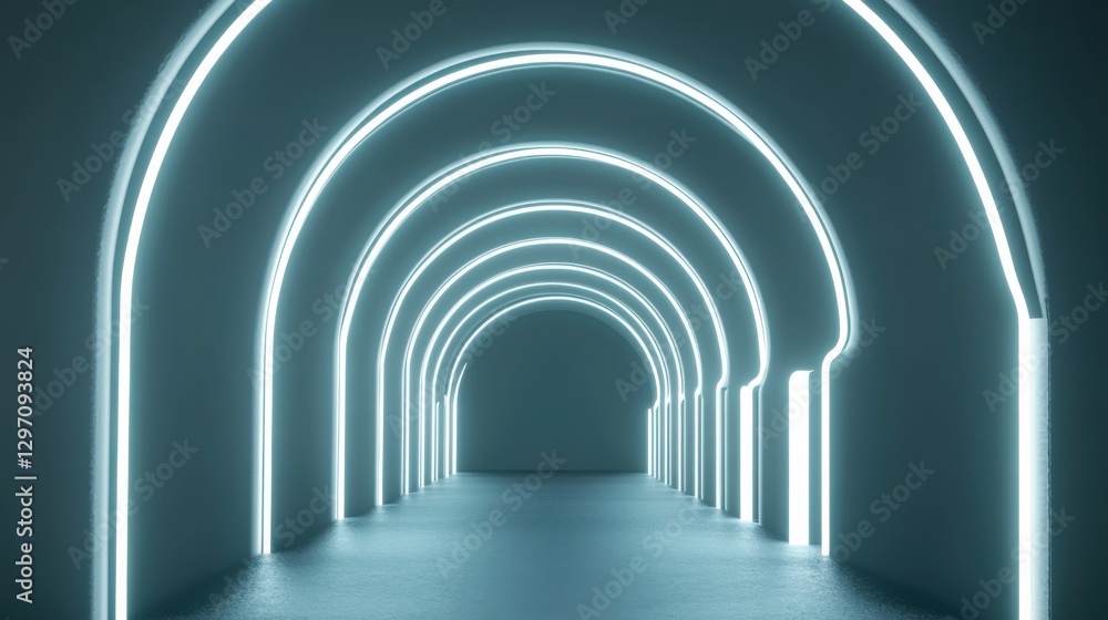 Obraz premium Illuminated Arch Tunnel