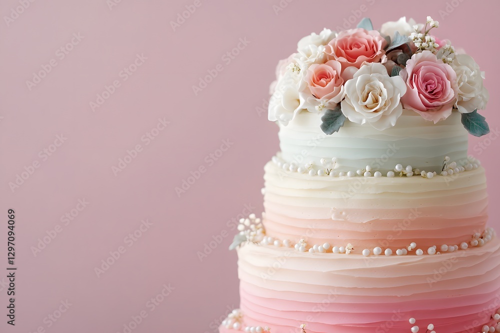 cake, ombre cake, pastel cake with layered buttercream and edible flowers, perfect for wedding, birthday, and special celebration cake, ombre cake, pastel cake with layered buttercream and edible flowers, perfect for wedding, birthday, and special celebration