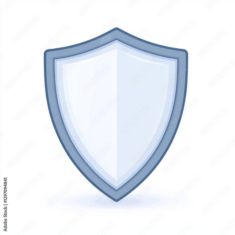 Stylized blue shield icon representing protection and security. Stylized blue shield icon representing protection and security.
