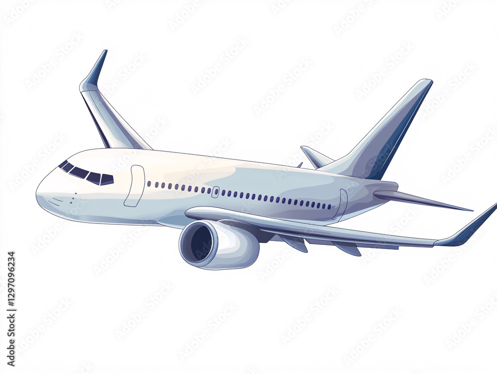 Airplane illustration in various angles and styles. Aircraft depicted as a vector graphic design. Transportation theme with commercial aviation concept. Airplane illustration in various angles and styles. Aircraft depicted as a vector graphic design. Transportation theme with commercial aviation concept.