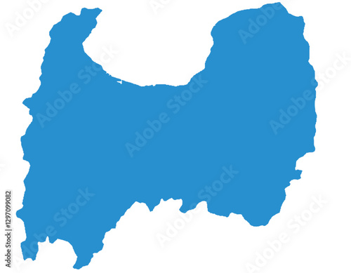 富山県　地図　ブルー　イラスト