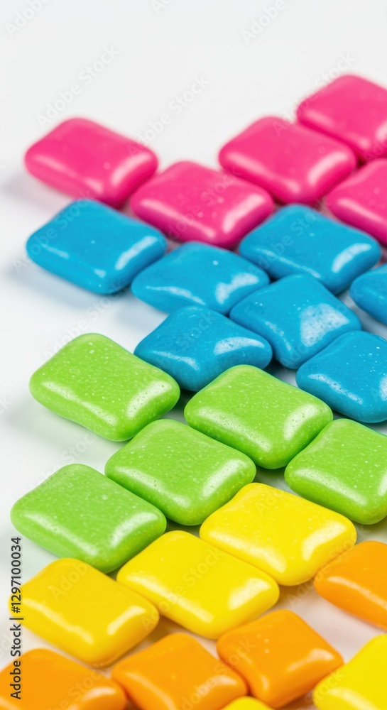Rainbow Chewing Gum Delight: A Vibrant Display of Colorful Candies Rainbow Chewing Gum Delight: A Vibrant Display of Colorful Candies