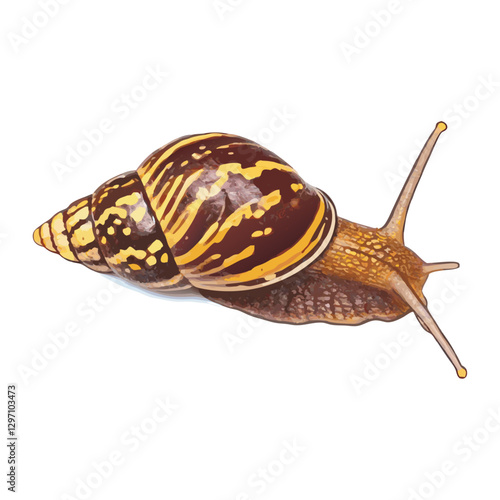 Snails in nature isolated white vector  illustration