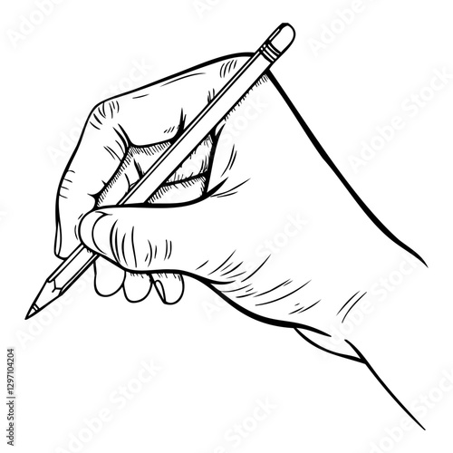 A pencil is being held by a hand