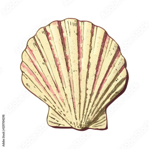 Exotic sea shells  white background vector  illustration