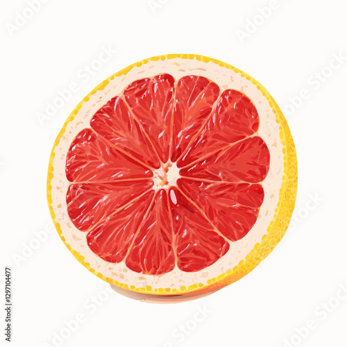 Grapefruit  white vector  illustration