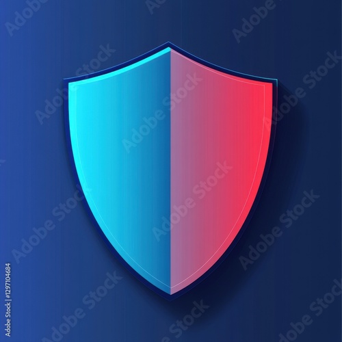 Free Download Stylized shield design in blue and red gradients on a dark blue background. - GFXLoad