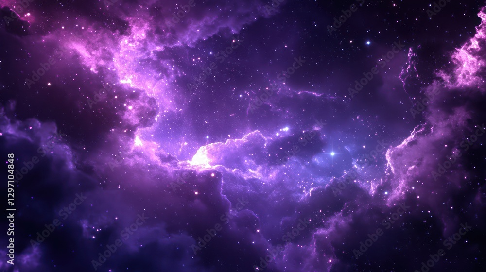 Fototapeta premium A Beautiful Nebula Filled With Stars In Deep Space