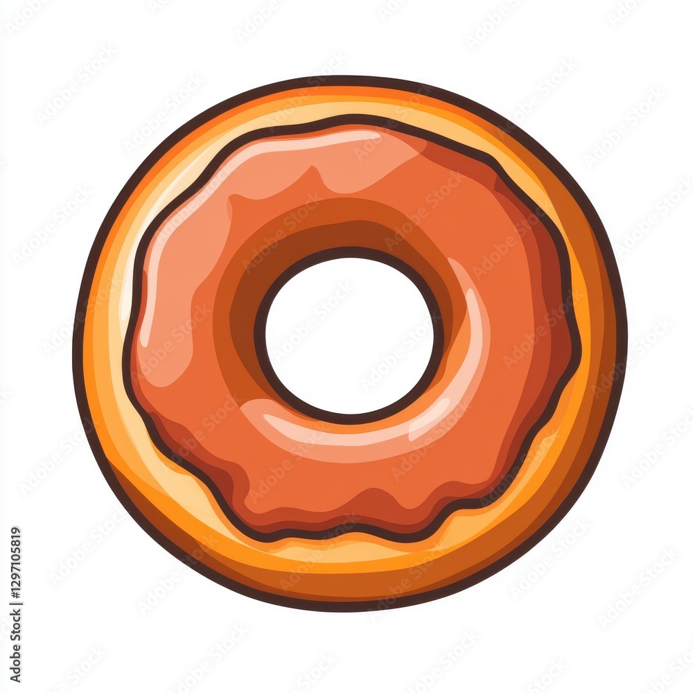 A delicious chocolate-glazed donut with a golden-brown base. A delicious chocolate-glazed donut with a golden-brown base.