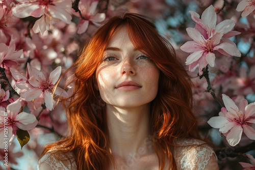 A portrait of a woman surro...