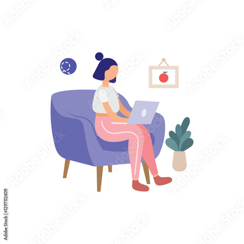 Cozy and Focused Vector Illustration