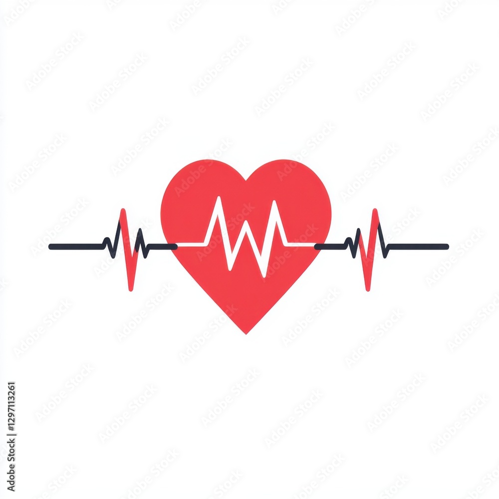 Stylized red heart with a heartbeat line, symbolizing health and vitality. Stylized red heart with a heartbeat line, symbolizing health and vitality.