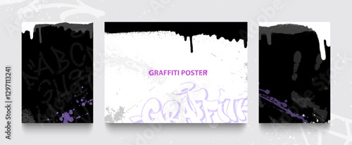 Set of graffiti posters. Vector illustrations for your creativity.