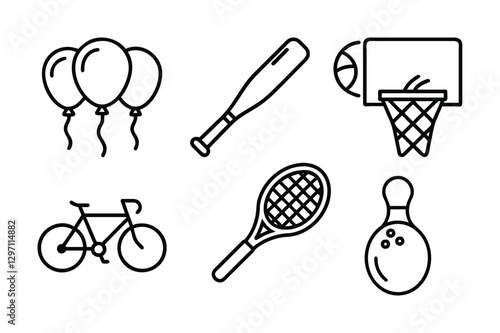 set of tennis racket and ball