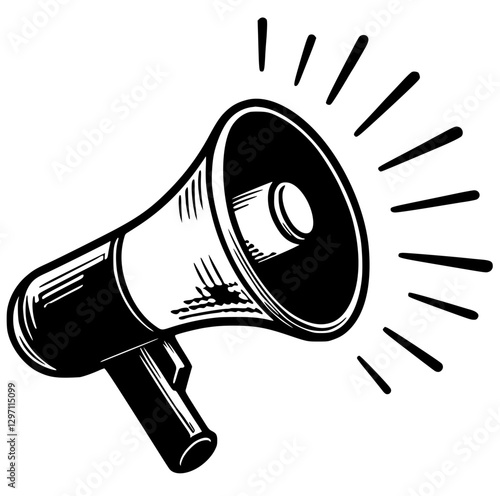 Silhouette of an announcement megaphone