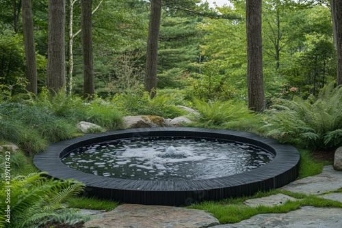 A serene forest scene with ...