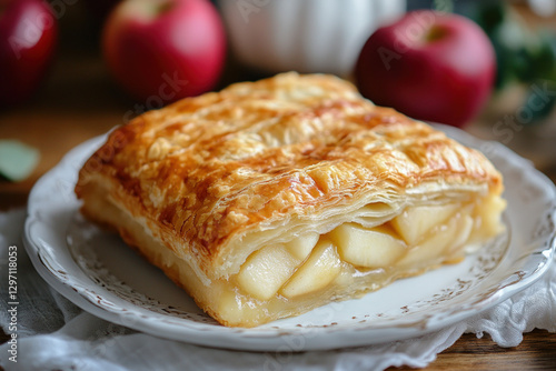 A slice of apple strudel, g...