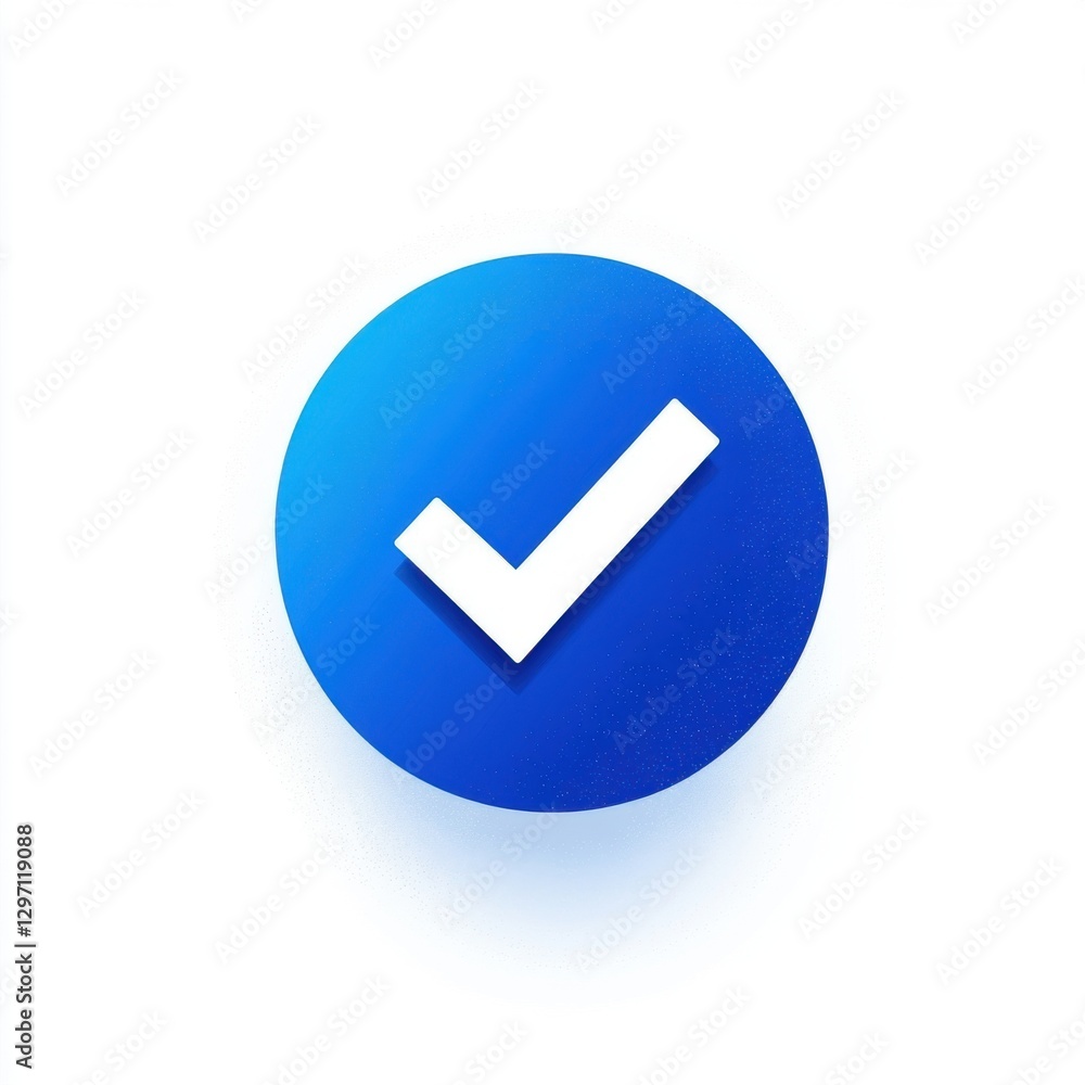 A blue circular icon with a white checkmark, symbolizing approval and validation. A blue circular icon with a white checkmark, symbolizing approval and validation.