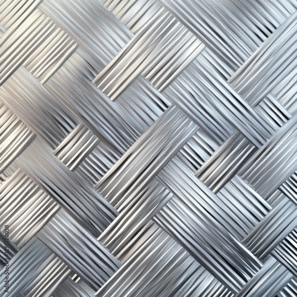 Intricate silver texture displaying a woven pattern with varied depth and shine. Intricate silver texture displaying a woven pattern with varied depth and shine.