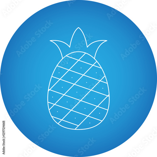 Pineapple single vector icon illustration
