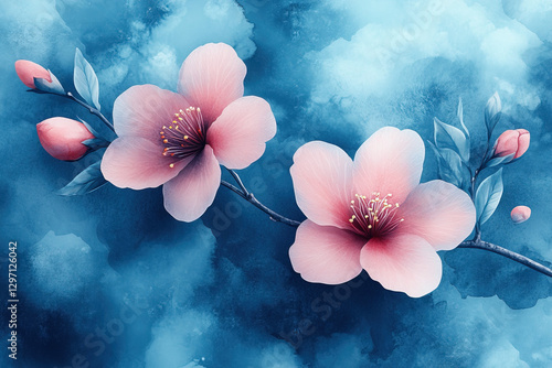 A watercolor flower backgro...