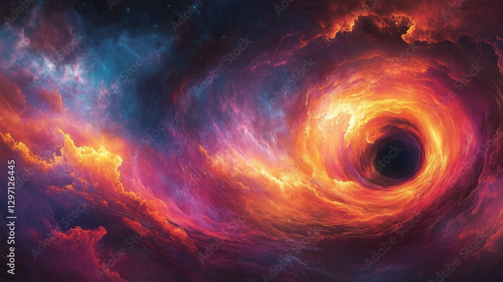 Fototapeta premium Ethereal Space Storm – Sci-Fi Fire and Energy Spiral