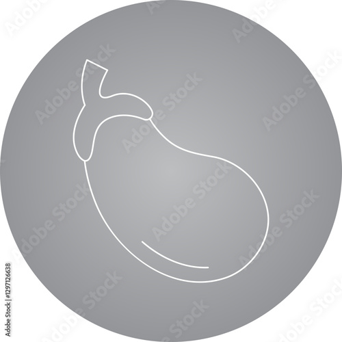 Eggplant single vector icon illustration