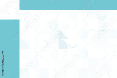 Soft Blue and White Abstract Pattern with Geometric Shapes and Circular Designs on Light Background