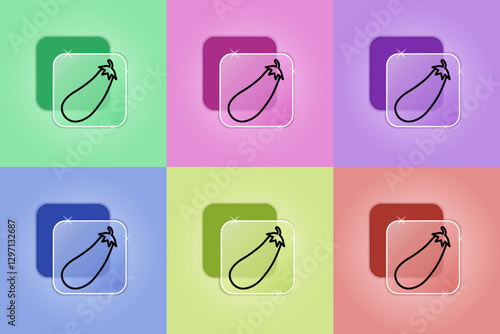 Set of eggplant icons