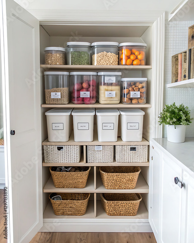 Organized Pantry Paradise: A meticulously organized pantry showcases a harmonious blend of functionality and aesthetics.