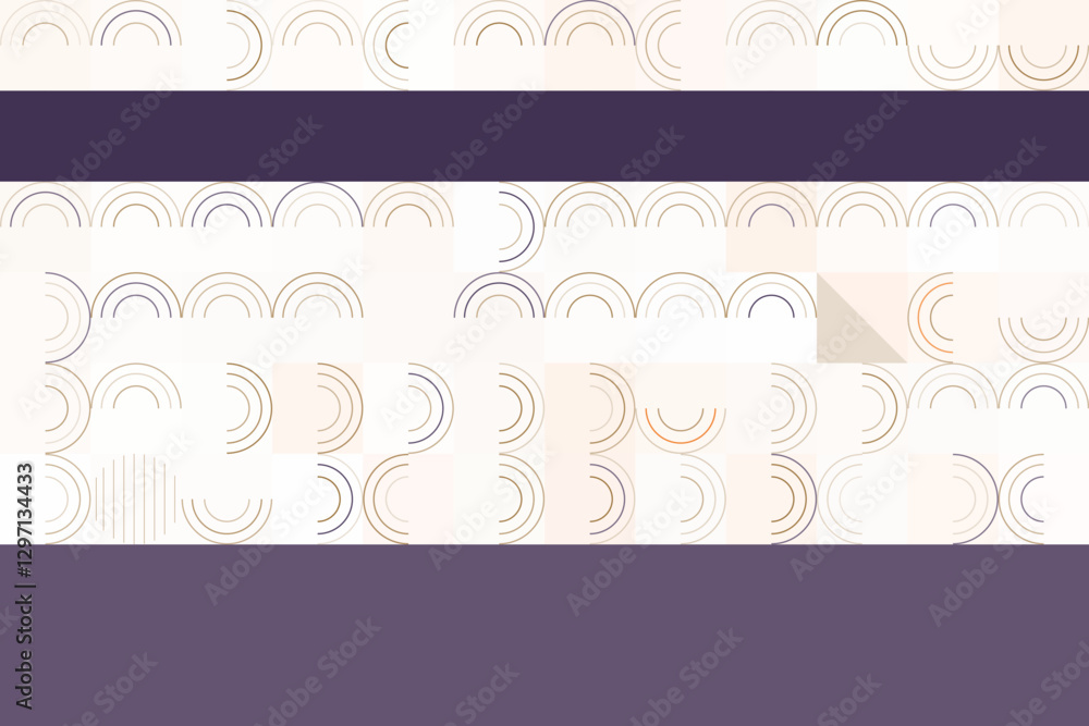 Chic Modern Design Featuring Arches and Rich Purple Stripes Against a Light Canvas Chic Modern Design Featuring Arches and Rich Purple Stripes Against a Light Canvas