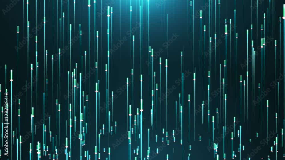 Abstract digital background with blue glowing neon particles flying upward. movement of a stream of glowing bright lines of particles. connection visualization. Seamless loop abstract background Abstract digital background with blue glowing neon particles flying upward. movement of a stream of glowing bright lines of particles. connection visualization. Seamless loop abstract background