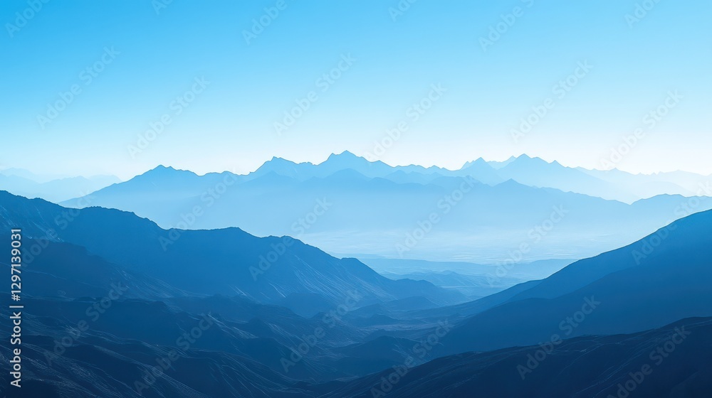 Fototapeta premium Blue Mountain Landscape Showing Layers and Distance in a Mountain Range