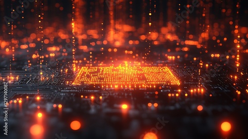 Microchip glowing circuit gradient painting high resolution hd background