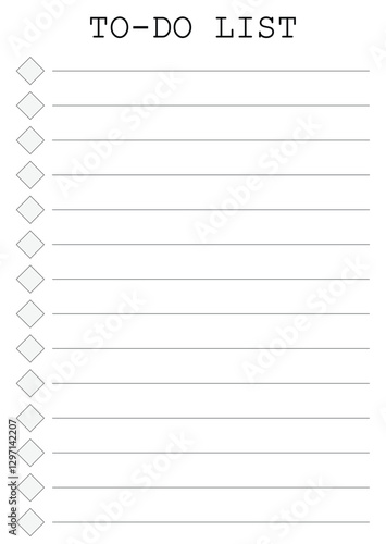 Minimalist To-Do List Template One Column A4, Simple Task Planner, Printable Checklist Vector