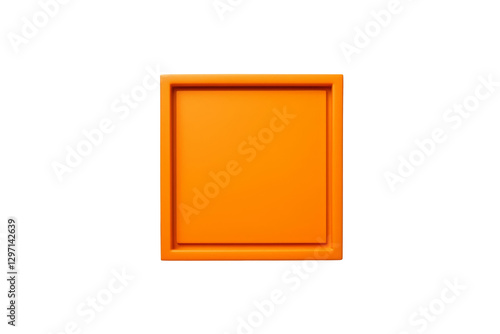 Square empty orange frame or border with orange space.