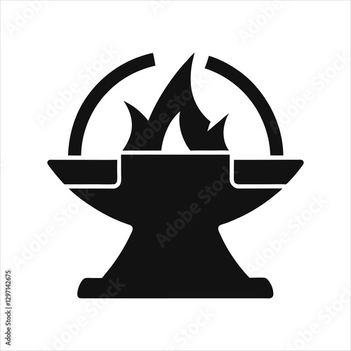 Black Metallurgical Silhouette Vector for Web and Infographics
