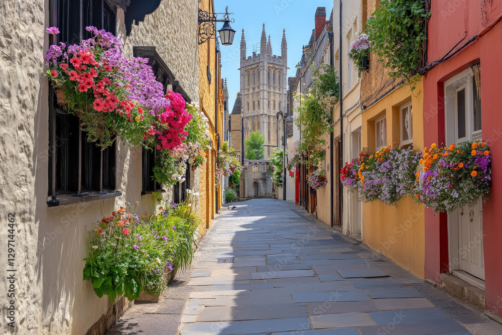 Fototapeta premium The iconic dreaming spires of Oxford, historic and academic, serene atmosphere